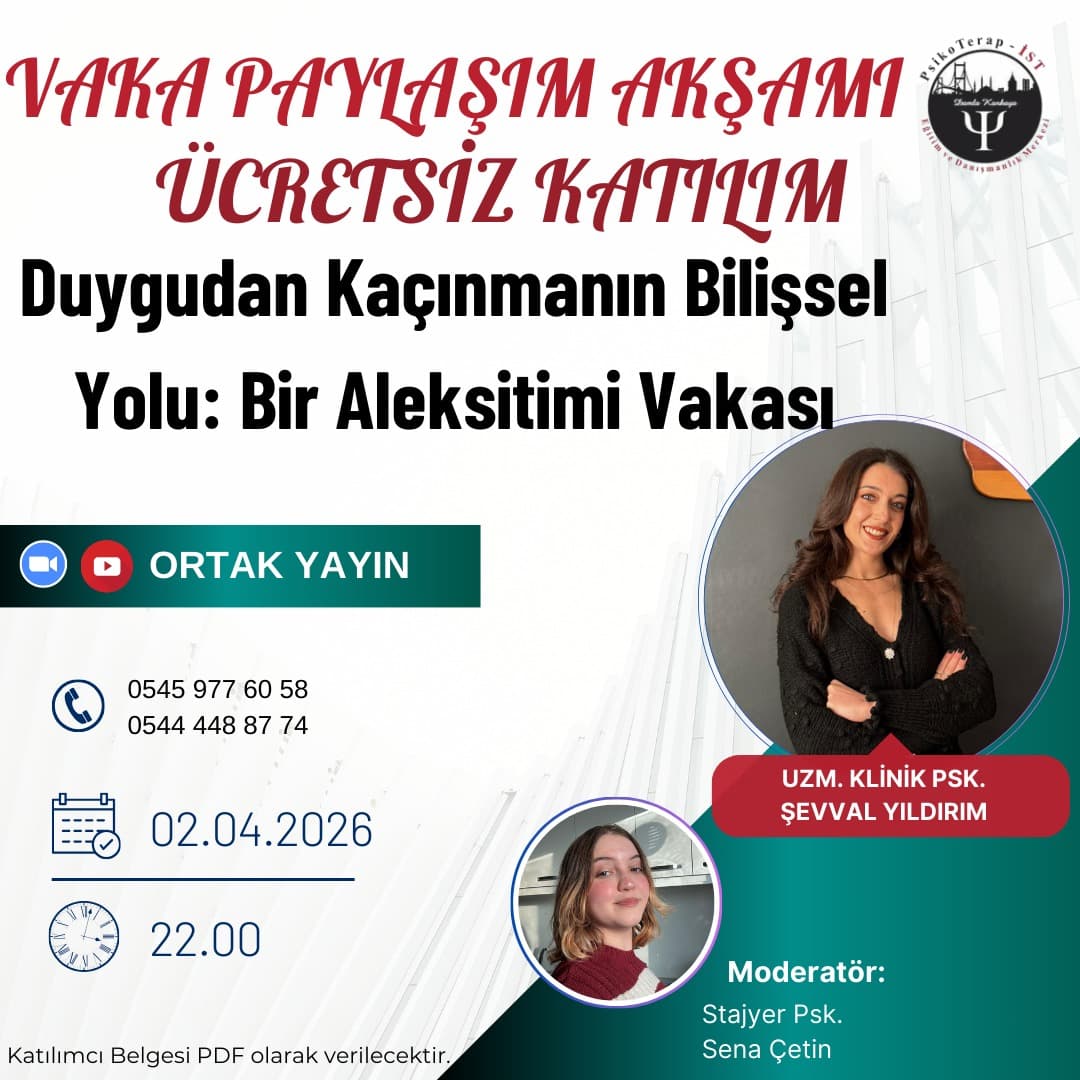Duygudan Kaçınmanın Bilişsel Yolu: Bir Aleksitimi Vakası (Vaka Paylaşımı)