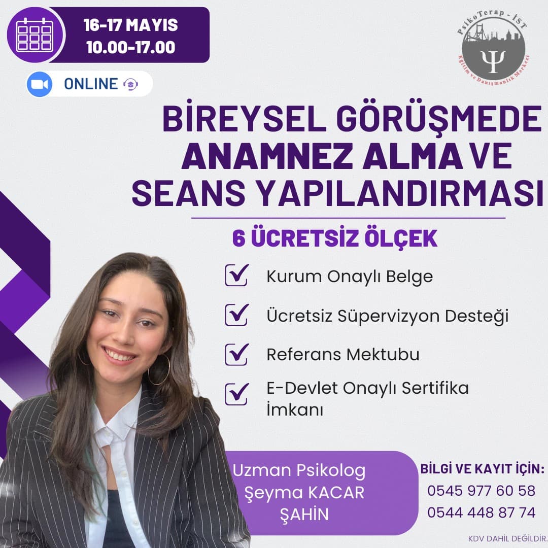  BİREYSEL GÖRÜŞMEDE ANAMNEZ ALMA ve SEANS YAPILANDIRMASI