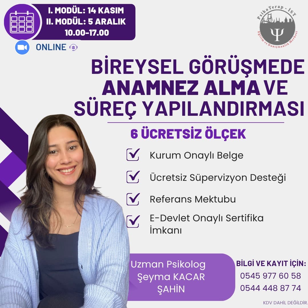 BİREYSEL GÖRÜŞMEDE ANAMNEZ ALMA ve SÜREÇ YAPILANDIRMASI